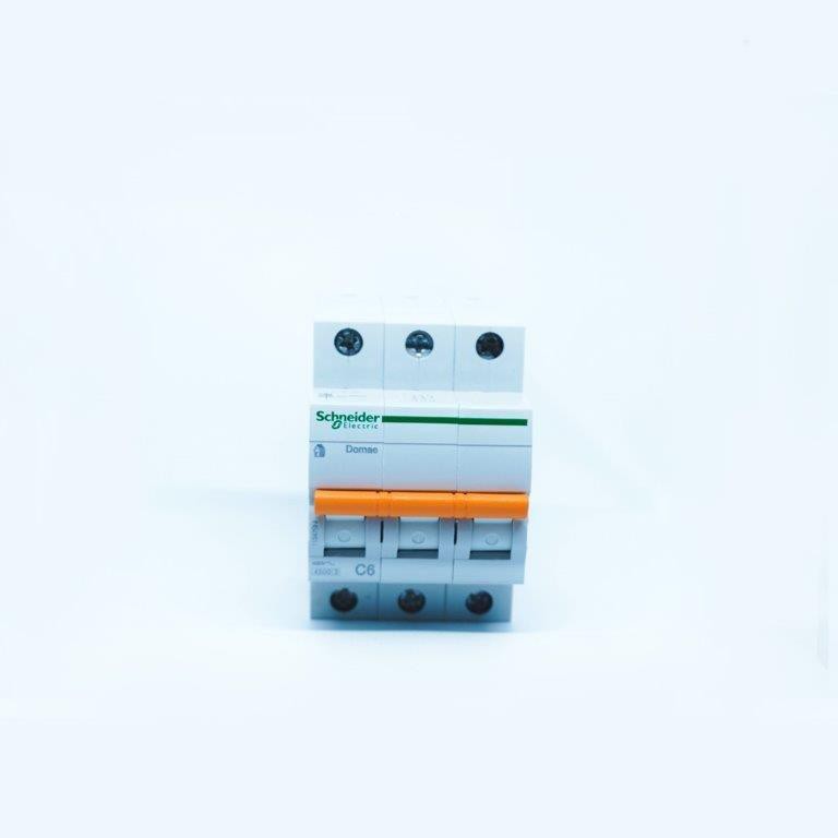 MCB Schneider Listrik 6A Ampere 3 Phase Domae Original Anti Jeglek Ori