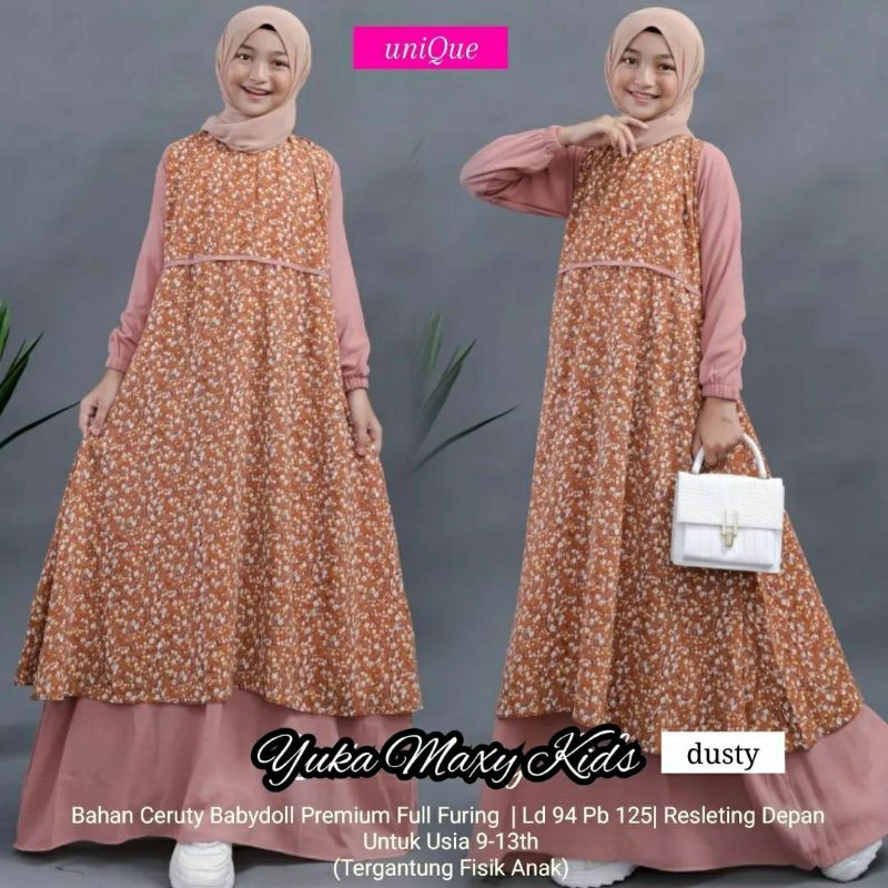Yuka maxy kids unique gamis anak ceruty bunga