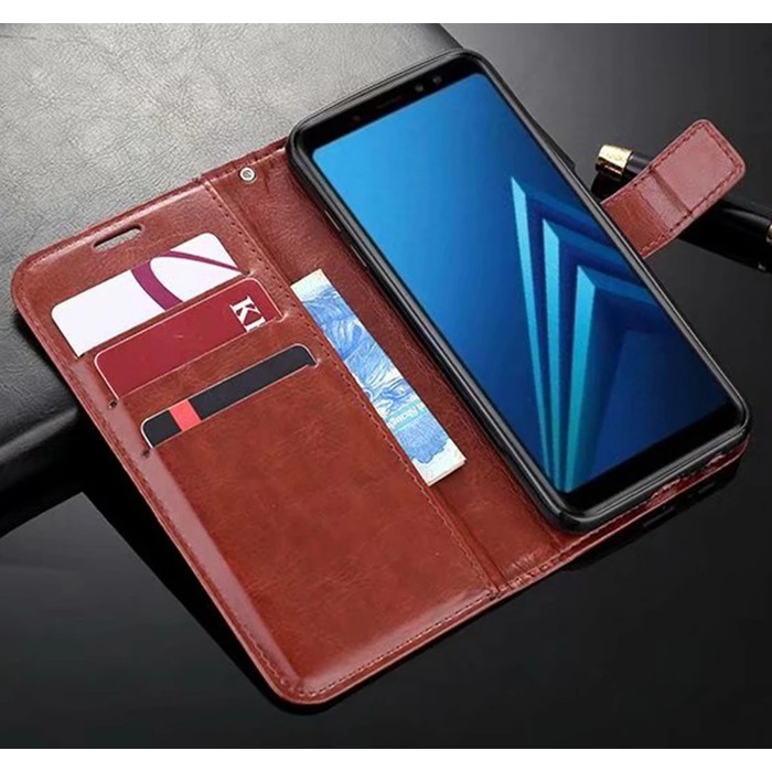 flip Wallet Leather Case Samsung J8 2018