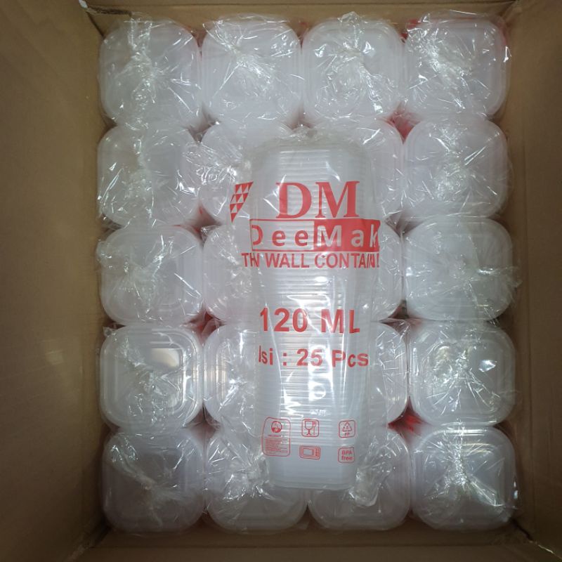Thinwall DM Container 120 ML 150Ml / Kotak Makan DM 120ml 150 Ml SQ/SegiEmpat 25Set
