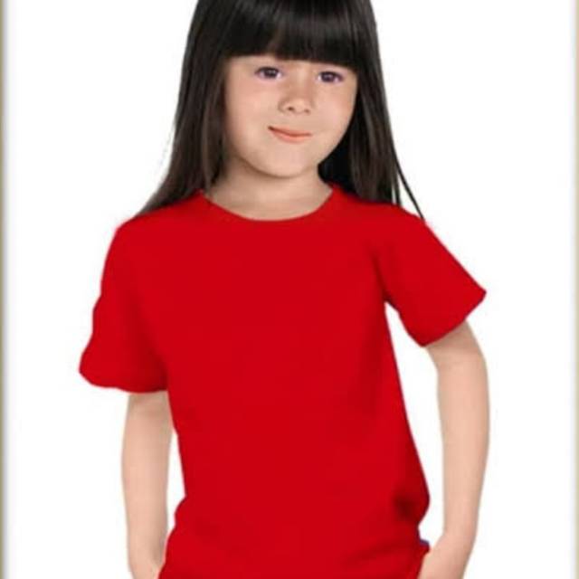 kaos polos anak merah