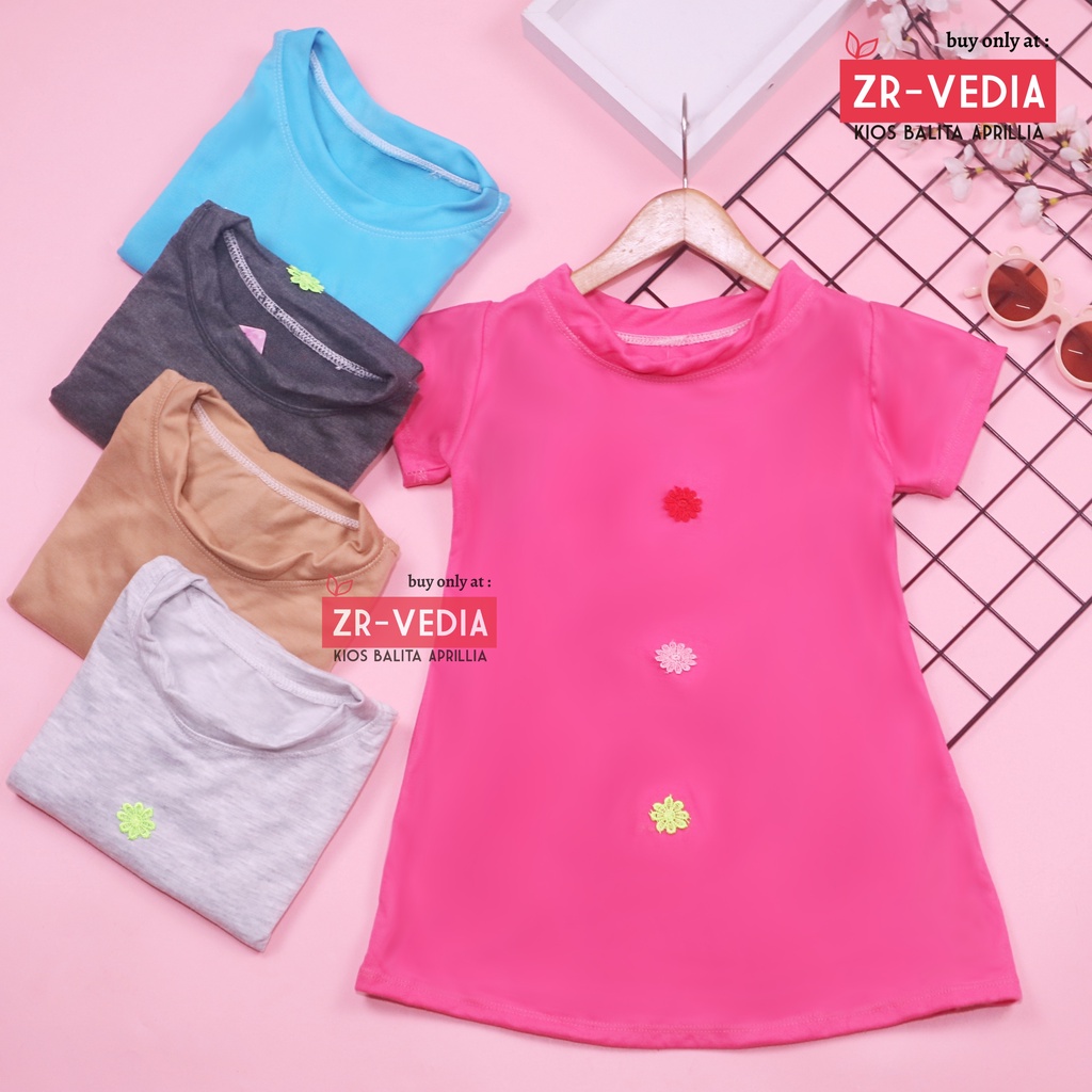 Dress Tasya uk 1-2 Tahun / Lengan Pendek Baju Bayi Anak Perempuan Tunik Blouse Atasan Murah