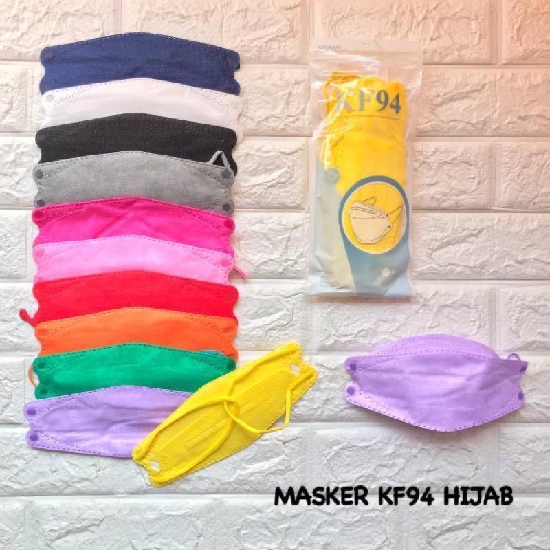 MASKER KF94 HIJAB MIX WARNA 4PLY / MASKER MURAH HEADLOOP KF 94