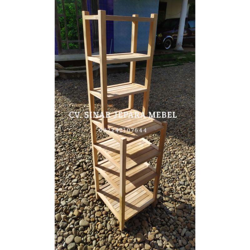 Rak kayu jati serbaguna