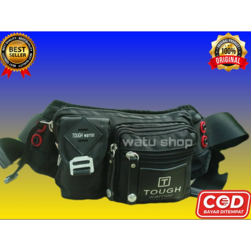 TAS PINGGANG PRIA WAISTBAG PRIA WARRIOR TOUGH ORIGINAL KUSLITAS  BAGUS DAN ORIGINAL