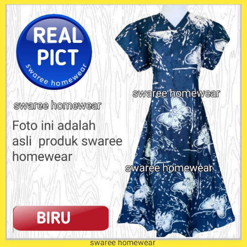 Baju Batik Wanita Daster Murah Vely Kupu Batik Wanita Daster Rayon Baju Wanita Lengan Pendek Modern