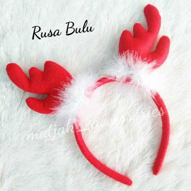 Bando Natal Dewasa Desain Tanduk Rusa Bando Rusa