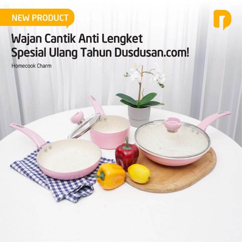 Homecook Charm Panci Set Panci Homecook Panci Pink Panci Biru
