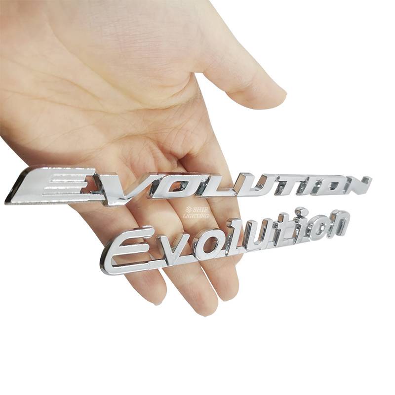 1 x ABS Evolution Letter Auto Car Side Rear Emblem Badge Sticker Decal Replacement For Mitsubishi EVOLUTION