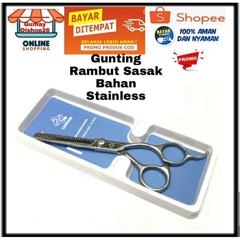 Gunting Potong Rambut Sasak Bahan Stainless Berkualitas // Alat Cukur Rambut Sasak Barbershop