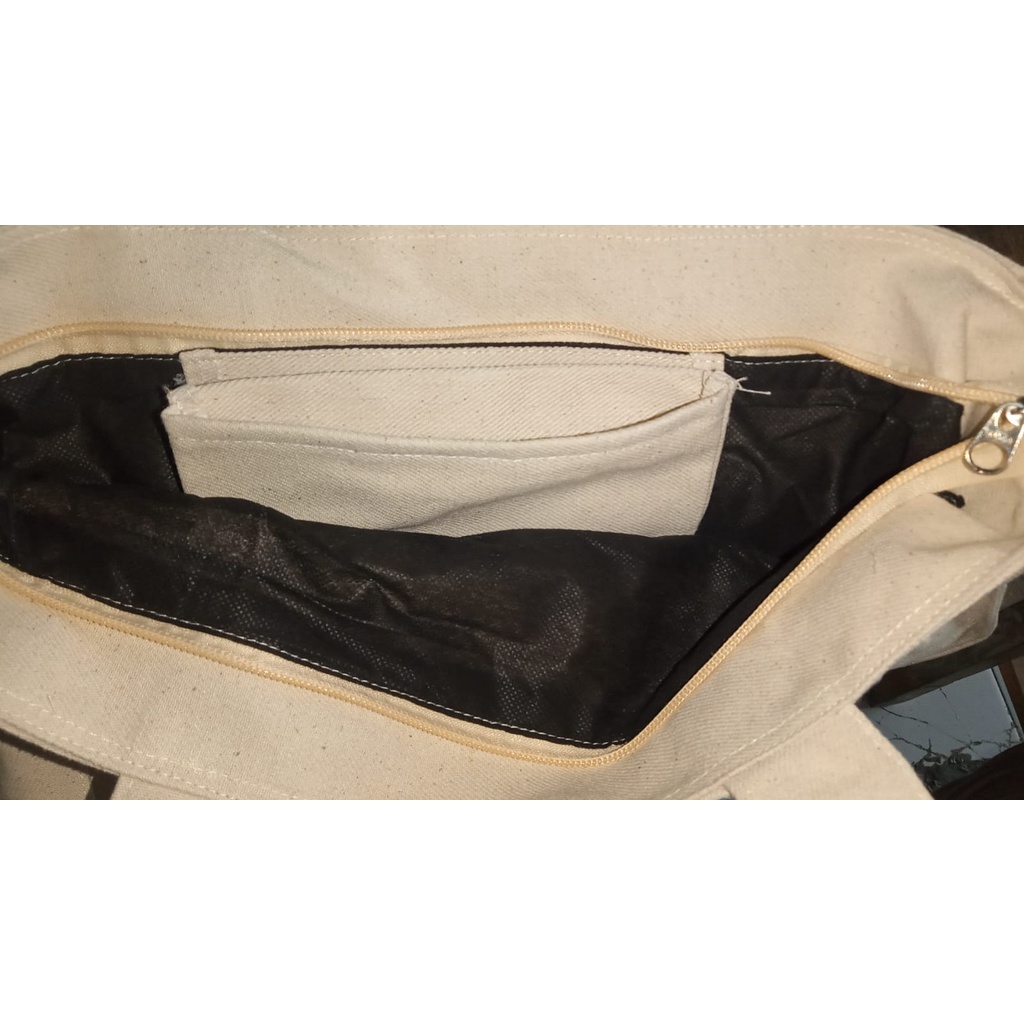 Totebag Wanita Everyting Will Be Ok Pakai Resleting