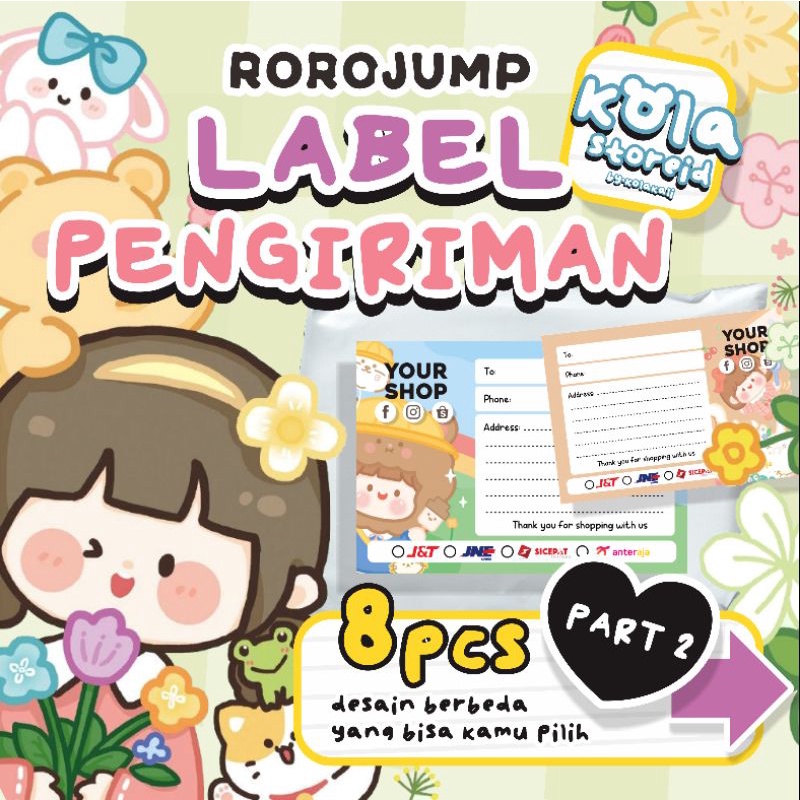 

ʕ·ᴥ·ʔ KOLAKALI • STIKER LABEL PENGIRIMAN ROROJUMP SERIES PART 2 • STIKER PENGIRIMAN • STIKER MURAH • LABEL PENGIRIMAN • ROROJUMP