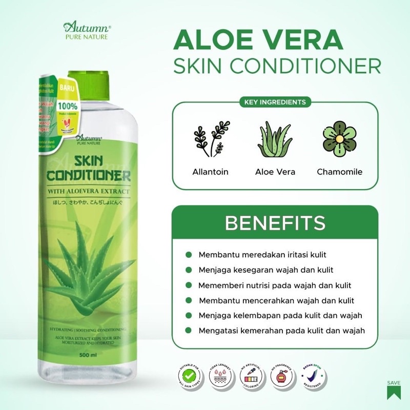 AUTUMN Skin Conditioner HATOMUGI 500ml | Skin Conditioner Aloe Vera