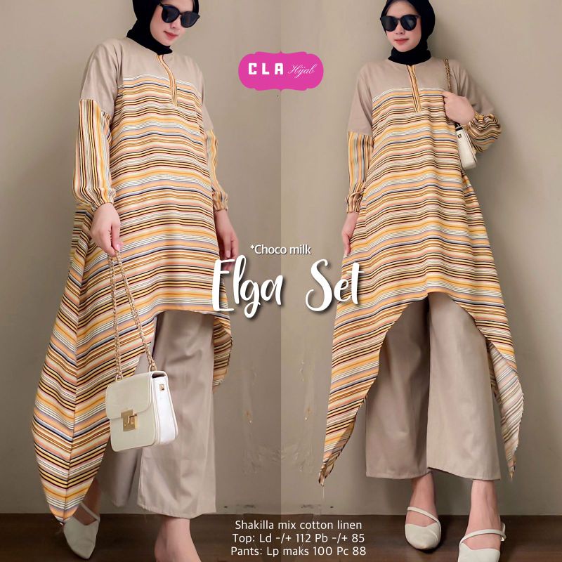Elga Set Atasan dan Pants by Cla Hijab