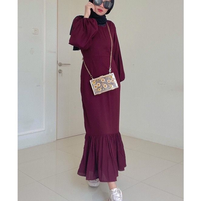 MIDI DRESS KOREAN LOOK / DRESS KOREA WANITA MODEL MERMAID ATAU DUYUNG