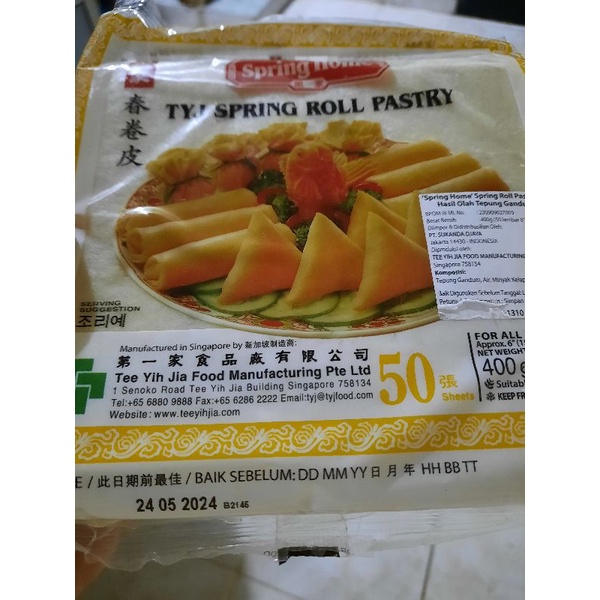 TYJ SPRING ROLL 6" 400GR ISI 50SHEET