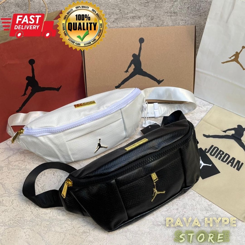 Air Jordan Waistbag Regal Gold FULLSET / Tas Jordan Tas Selempang Tas Pria Tas Wanita