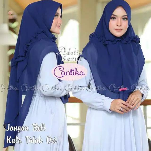 KHIMAR REMPEL 2 LAYER ADELIA KERUT ORI BY CANTIKA