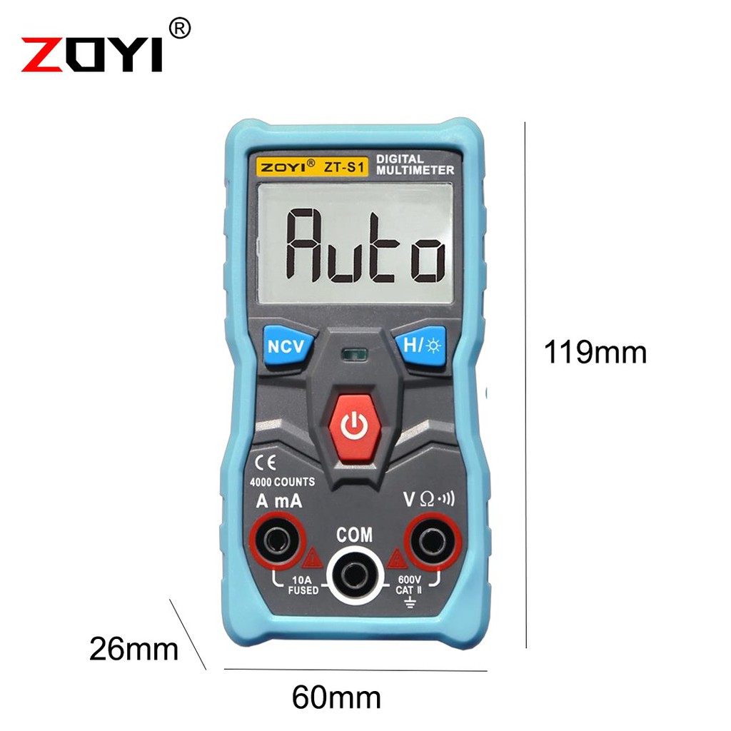 ZOYI ZT-S1 Multimeter Digital True RMS LCD With NCV 4000 Counts Buzer