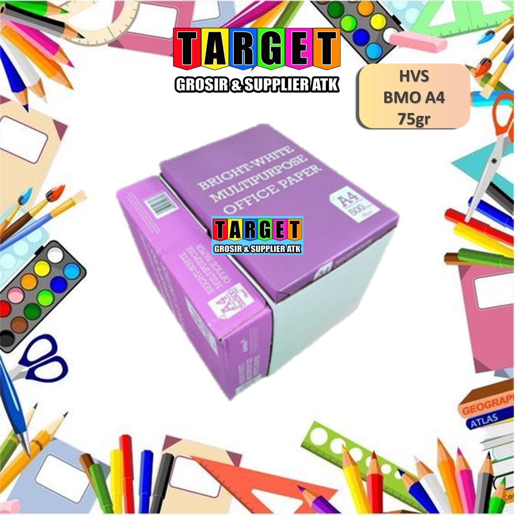 

HJK Kertas Print Fotocopy HVS A4 75 gram gr BMO / COPY PAPER / ZAP / PAPERLITE (Setara Paperone)