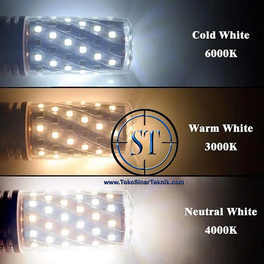 Lampu LED E27 12 Watt Jagung / Corn Bulb Light 3 in 1 ( 3 Warna ) SMD Fitting Bohlam Led Cahaya Putih Warm White