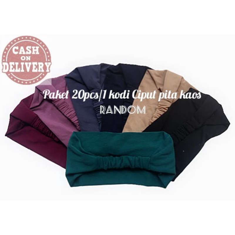 20 pcs / 1 kodi bando pita kaos ciput bandana kerudung