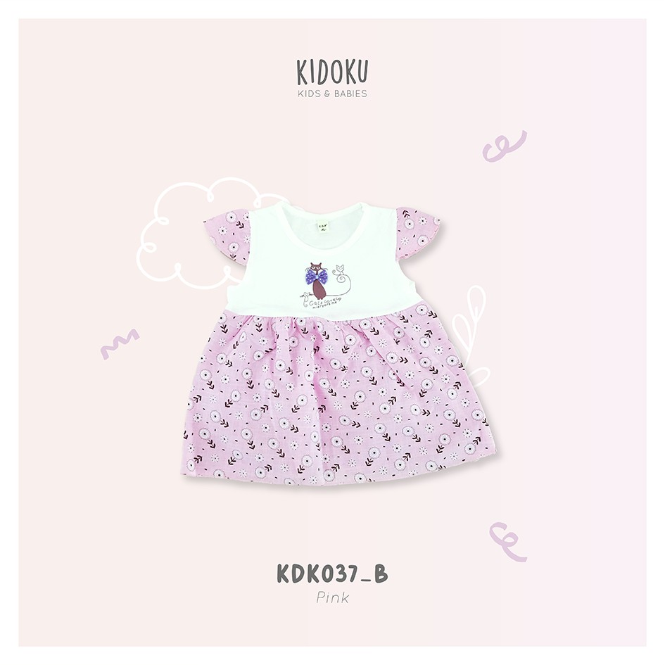 Dress Anak Cewek Motif Lucu Baju Pesta Bayi  Anak Kecil Perempuan Usia 3-12 Bulan KDK 037 Cat Lovely