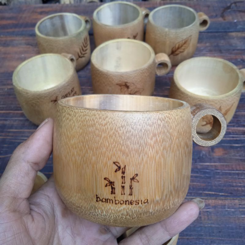 Jual Cangkir Bambu Set Isi 6pcs Caapcity 200ml Gelas Bambu Lukis Custom Shopee Indonesia 8830