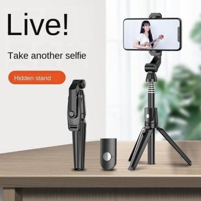 Tongsis Tripod Bluetooth Selfie Stick 360 Derajat