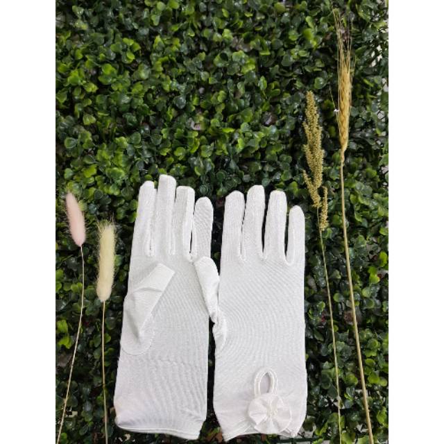 Sarung Tangan Pengantin Satin Pendek