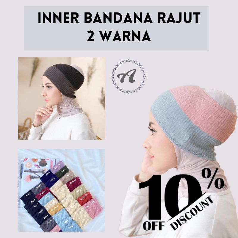Ciput rajut Premium 2 warna Ciput Bandana Rajut