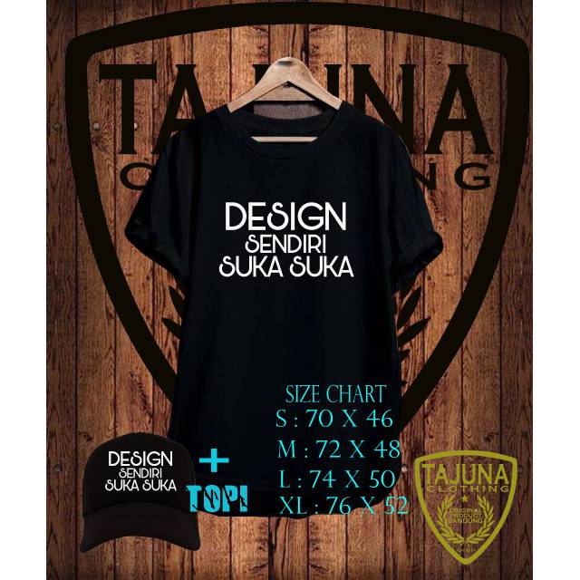 Paketan kaos dan topi design sendiri,custom text