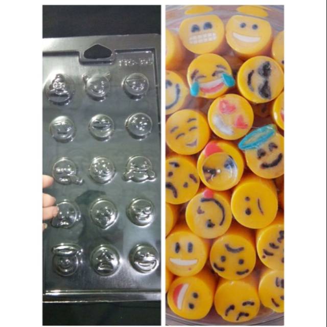 Cetakan coklat mika emoji/emoticon pudding/jelly/ager