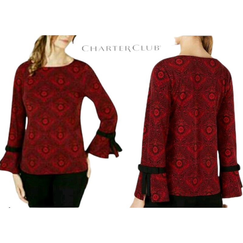 Charter Club Bell Sleeve Blouse/Blouse Tangan Panjang Terompet Branded