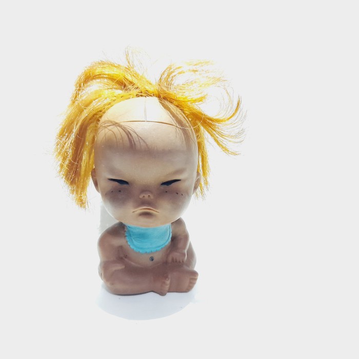 Boneka Karet Jadul Baby Clemet Biru Ukuran 7 cm