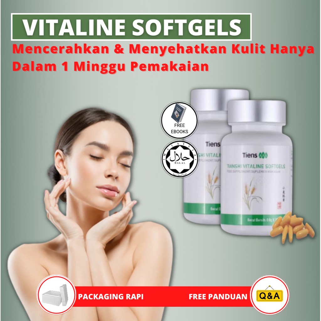 PEMUTIH KULIT VITALINE SOFTGELS ORIGINAL SUPLEMEN PEMUTIH KULIT | PENGHILANG BEKAS LUKA | PENGHILANG