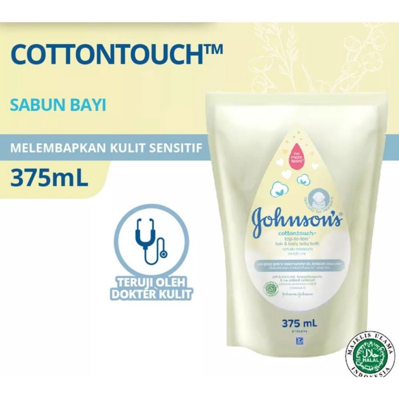 0Johnson's Baby Cotton Touch Top-To-Toe Hair &amp; Body Refill (375 ml)