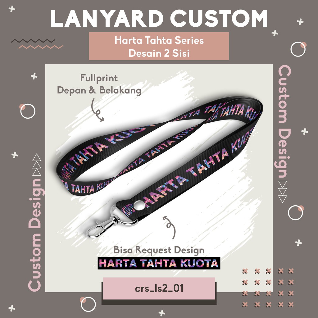 

Tali Lanyard Custom | Tali ID Card | Strap HP Tali Panjang Custom 2 sisi