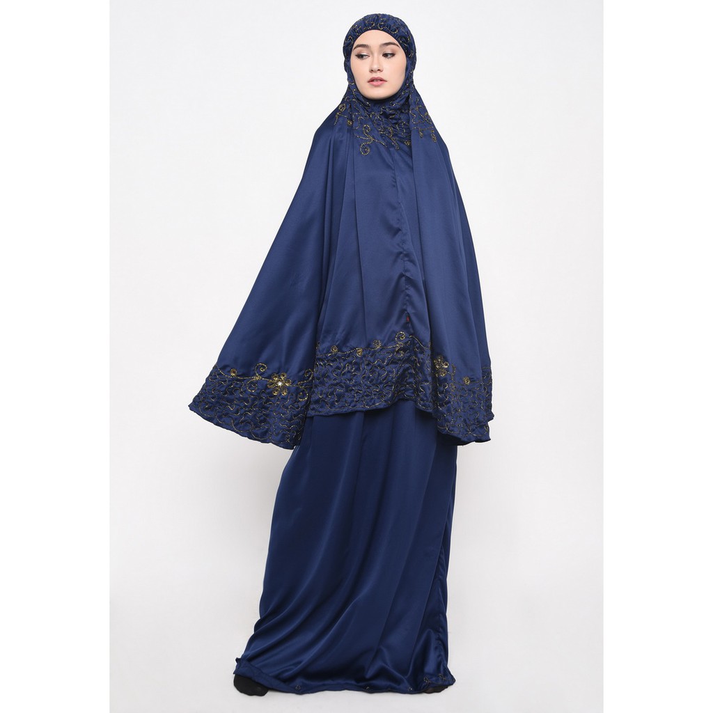 Mukena Motif Bordir Java Seven Premium Bahan Velvet Ungu Lembut Adem