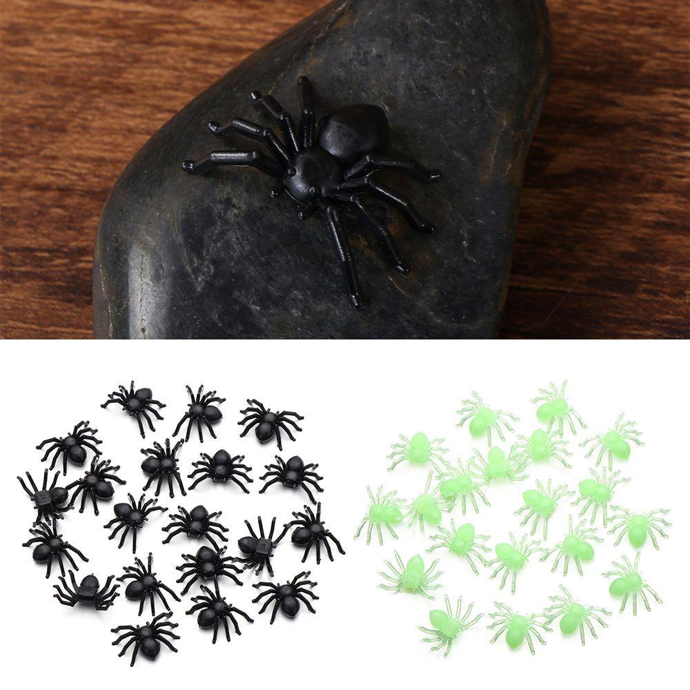 Nanas 20Pcs Simulasi Spider Horror Mainan Rumit Mini Plastik Dekorasi Halloween