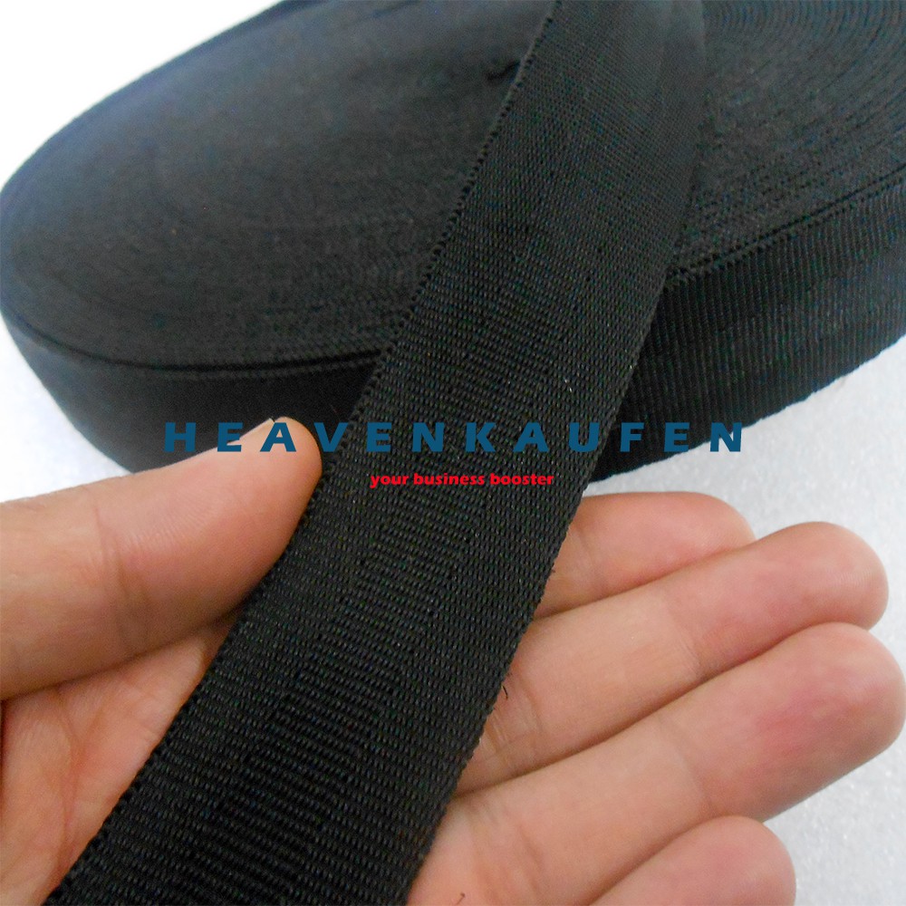 Tali Webbing Hitam Lebar 3 cm Motif Seatbelt Per Meter