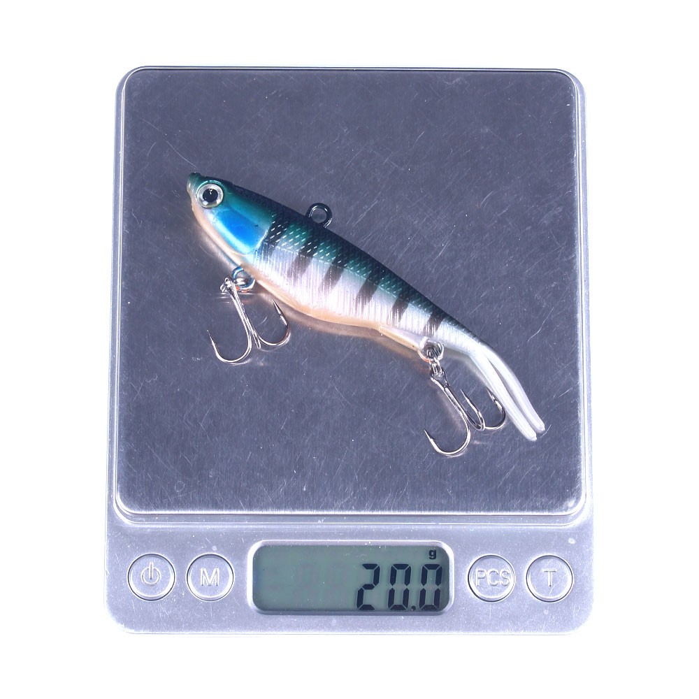 HENGJIA 1PCS 9.5cm/21g Umpan Pancing Soft VIB Fishing Lures Lead Head Jig Bait Vibe Fake Lure Fish Tail Tackle