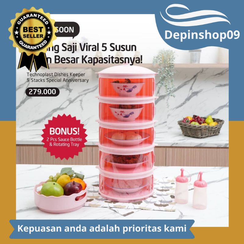 Technoplast Dishes Keeper Set 5 Susun + Bonus