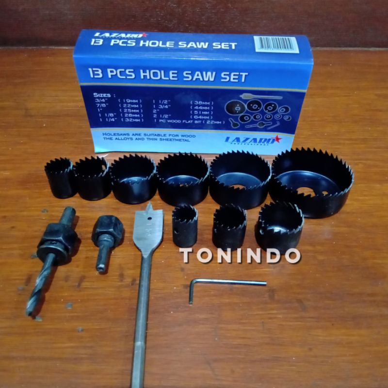 Hole Saw Set 13pcs Lazaro Mata Bor