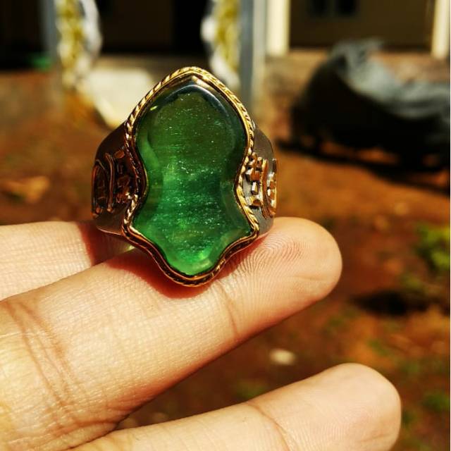 Cincin Terompah Batu Zamrud Kalimantan, Ring Perak Murni