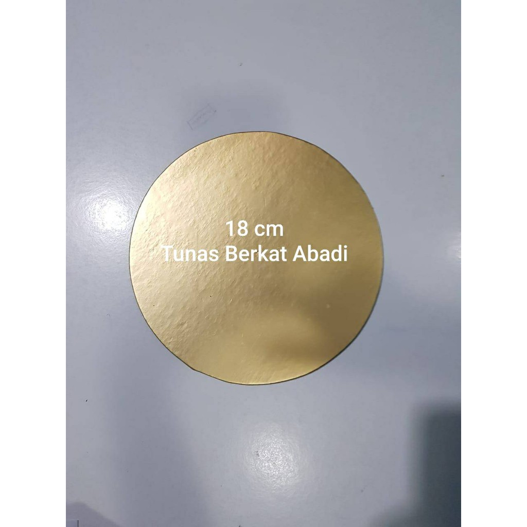 Tatakan kue Gold Bulat 18 cm / Greyboard Bulat Gold 18 cm / Cake Board Gold Bulat 18 cm @25 pcs