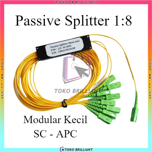 [Bisa COD] Passive Splitter 1:8 Mini Modular SC APC No Brand Fiber Optik