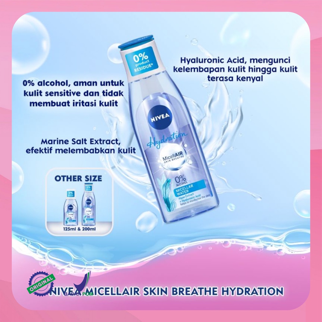 Nivea MicellAir Skin Breathe/Micellar Water/Pearl white/Hydration/125ml