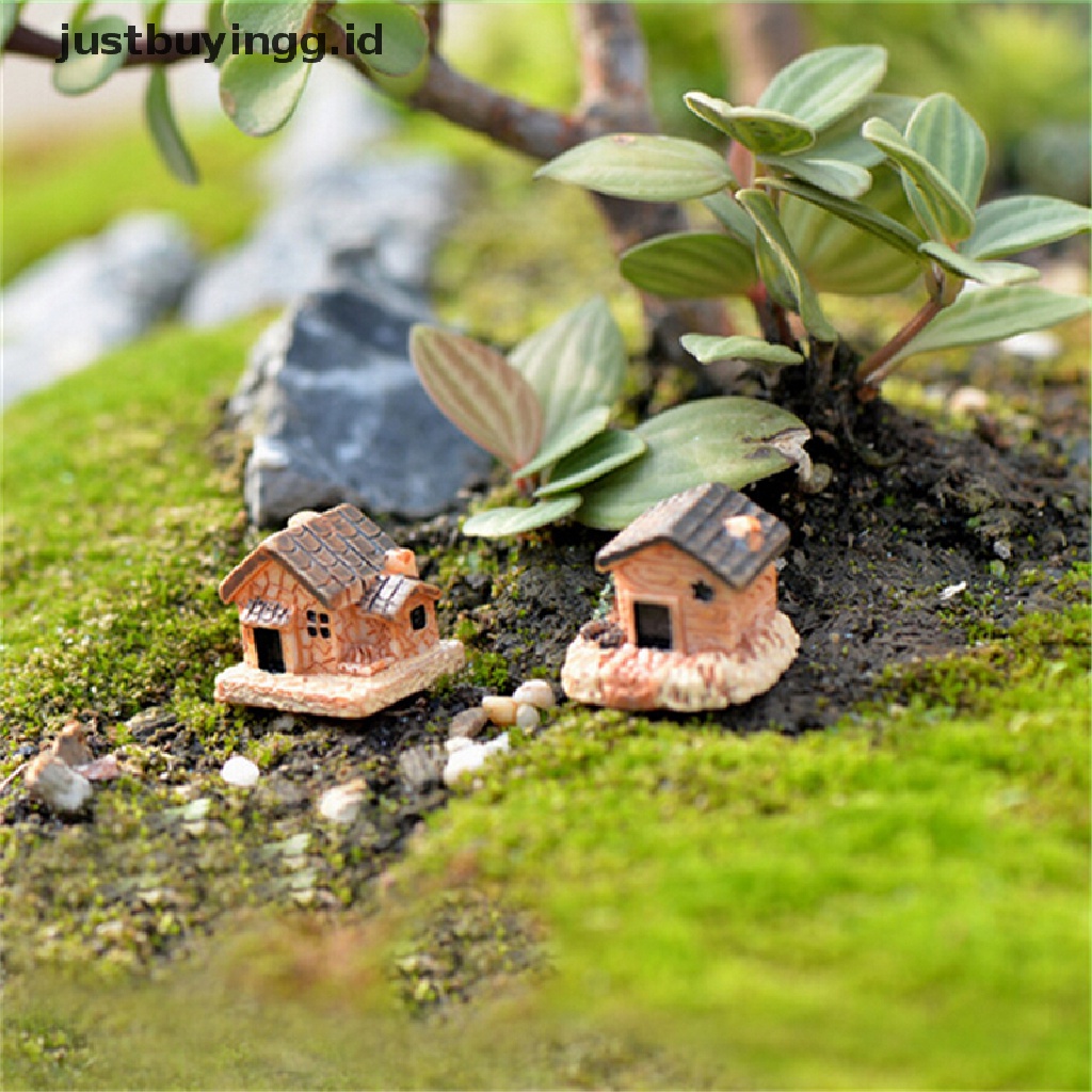 (Justbuyingg.Id) 3pcs Miniatur Rumah Kecil Untuk Dekorasi Taman / Lansekap Mikro