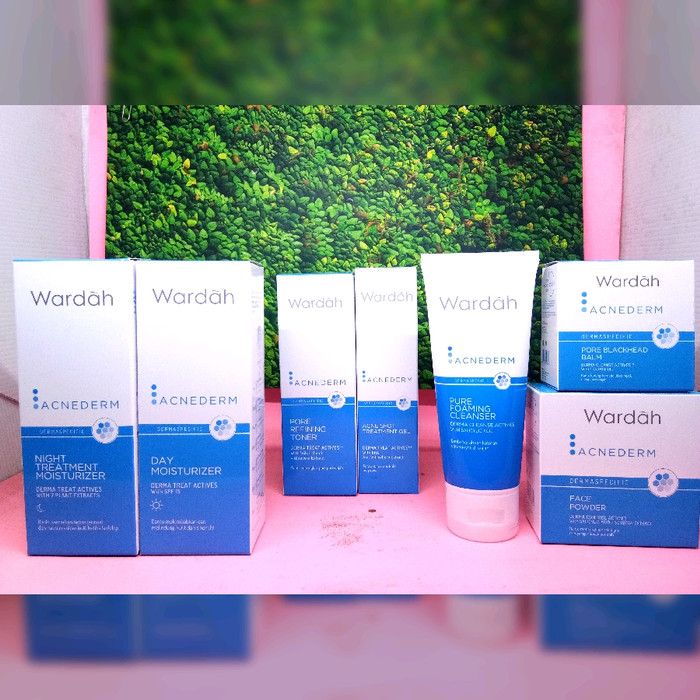 WARDAH PAKET PERAWATAN WAJAH BERJERAWAT ACNEDERM 7pcs